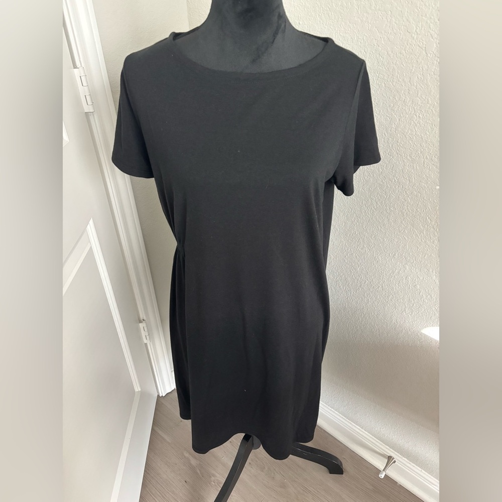 Johnny Was‎ calme short sleeve knit Cinch Black Dress Size Medium